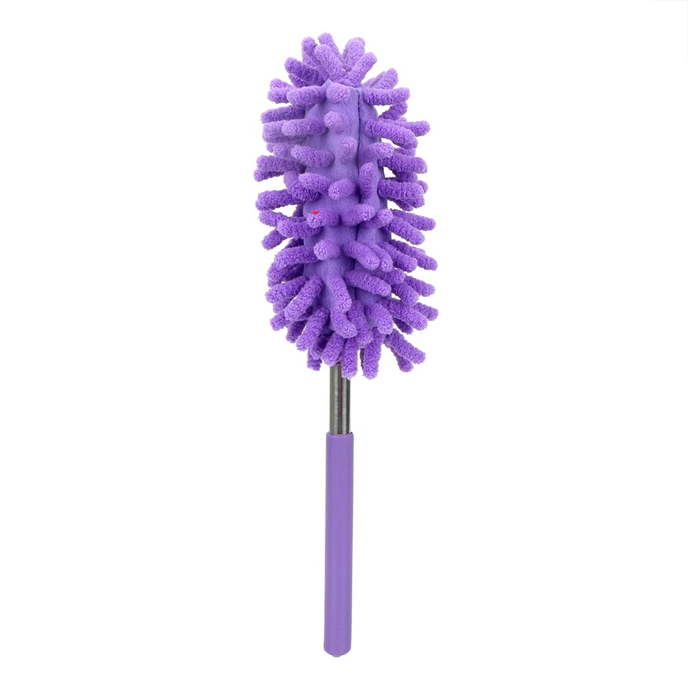 Dépoussiéreur télescopique gommage maison voiture nettoyant brosse de nettoyage pour climatiseur meubles obturateur dépoussiéreurs outil de lavage: VIOLET