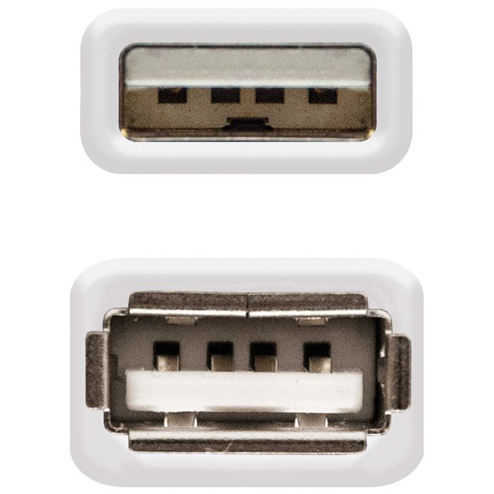 Nanokable 10.01.0204 3m USB 2.0 typ rozszerzenie męskie i żeńskie kabel beżowy przedłużacz ołowiu do drukarki PC Laptop
