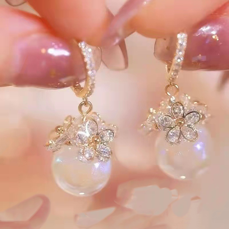 Boucles d'oreilles en Zircon de Style coréen pour femmes, bijoux en cristal brillant, chat, papillon, fleur en forme de cœur, bijoux délicats pour filles: 10