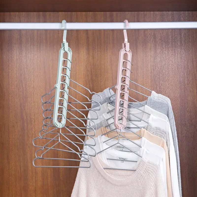 Clothes Hanger Storage Rack Holder, Non - Slip Plastic, 2pcs, Clothing Space Saving, Hanging Hooks for Wardrobe Closet Organizer