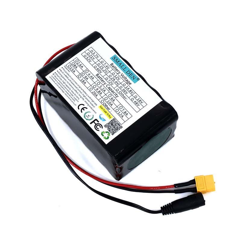 11.1v/12v 20ah 18650 lithium genopladeligt batteri 20000 mah med pcb til broklampe, forstærkere, overvågning + 12.6v oplader