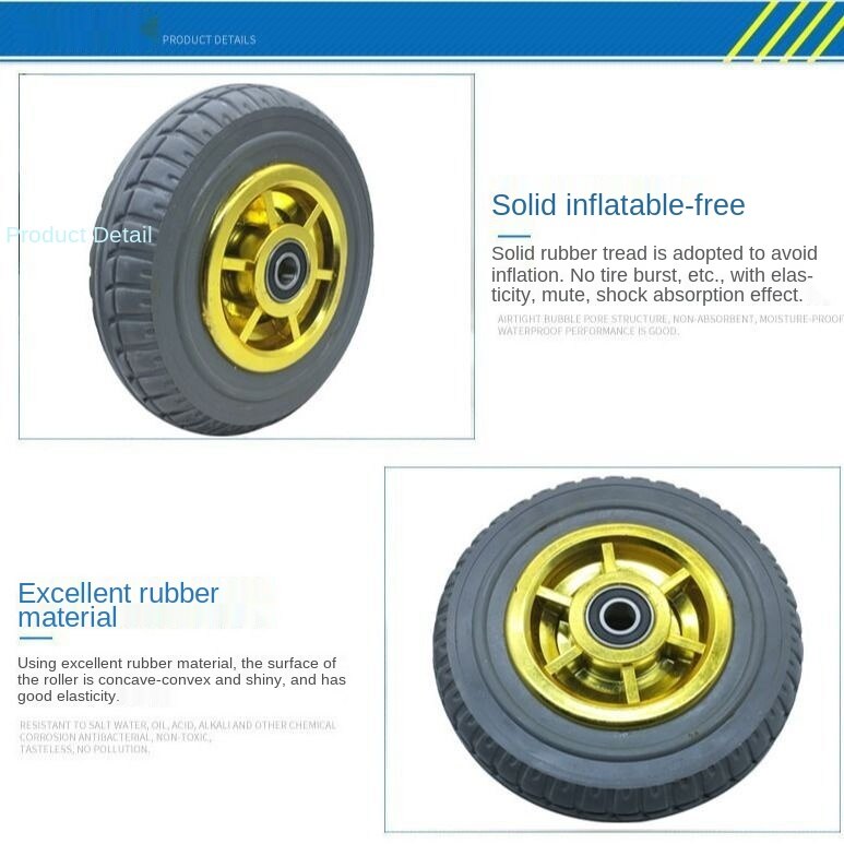 Solid Rubber Casters Lightweight 3&amp;quot; 5&amp;quot; Flatbed Trolley Trailer Wheels Trolley Casters