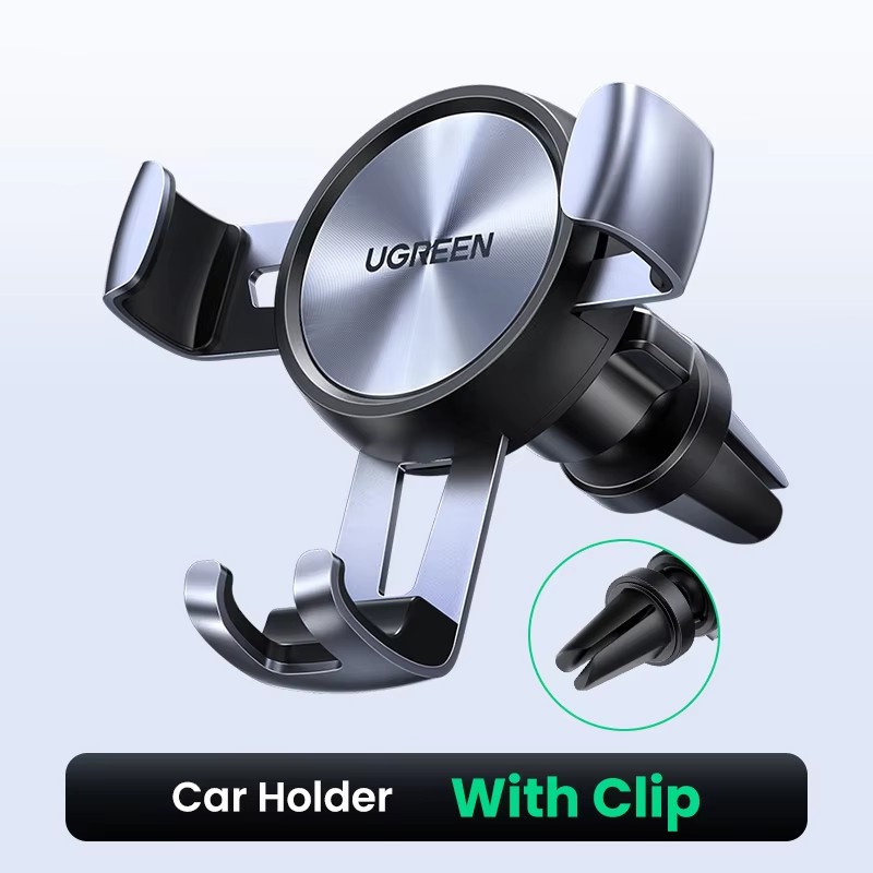 UGREEN Car Phone Holder for Mobile Smartphone Support Cell Phone Stand for iPhone 16 15 Pro Auto Vent Mount Gravity Holder Stand: black