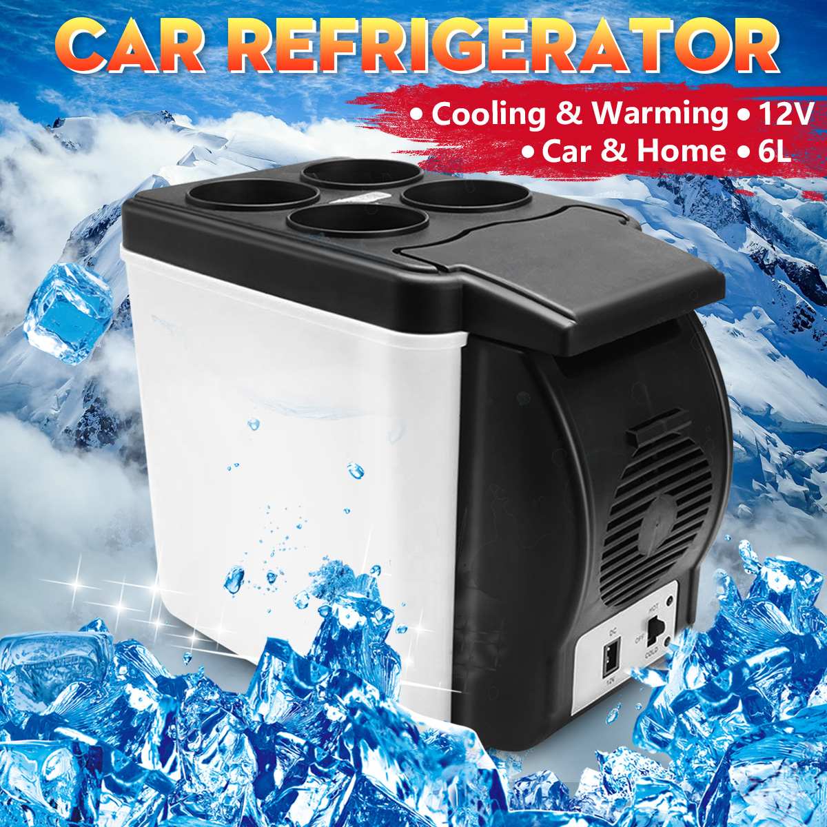 6l Mini Car Fridge Cooler Warmer12v Travel Refrigerator Portable Electric  Ice Box Cooler Box Freezer