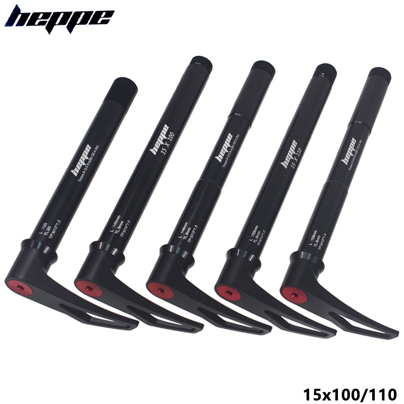 HEPPE Fahrrad Thru Achse Vorne Gabel Welle Spieß 15x 100 15x110 MTB Rennrad schnell Freisetzung M15xP 1,5 gewinde Tonhöhe Fahrrad Teile