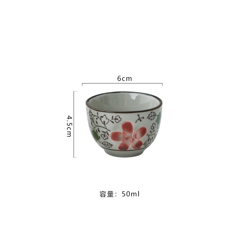 Japanese Style Vintage Blue and White Porcelain Wine Set Ceramic Hip Flasks Sake Cup Ceramic Crafts Home Wine Pot Tea Cup: Single Cup tengju
