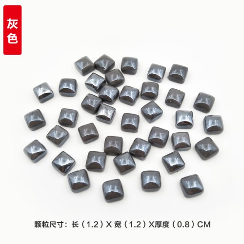 100Pcs Gepolijst Jade Mozaïek Tegels 1.2Cm Vierkante Mozaïek Stenen Kleurrijke Mozaïek Materialen Voor Kinderen/Kids Diy Handgemaakte craft Tegel: 100pcs Gray