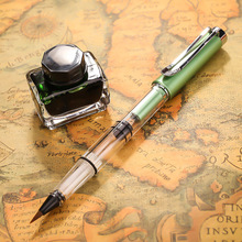 Pluma de caligrafía verde, pincel suave para escribir, pintura, dibujo, acuarela, pluma estilográfica, útiles de oficina y escuela, papelería, 1 ud.