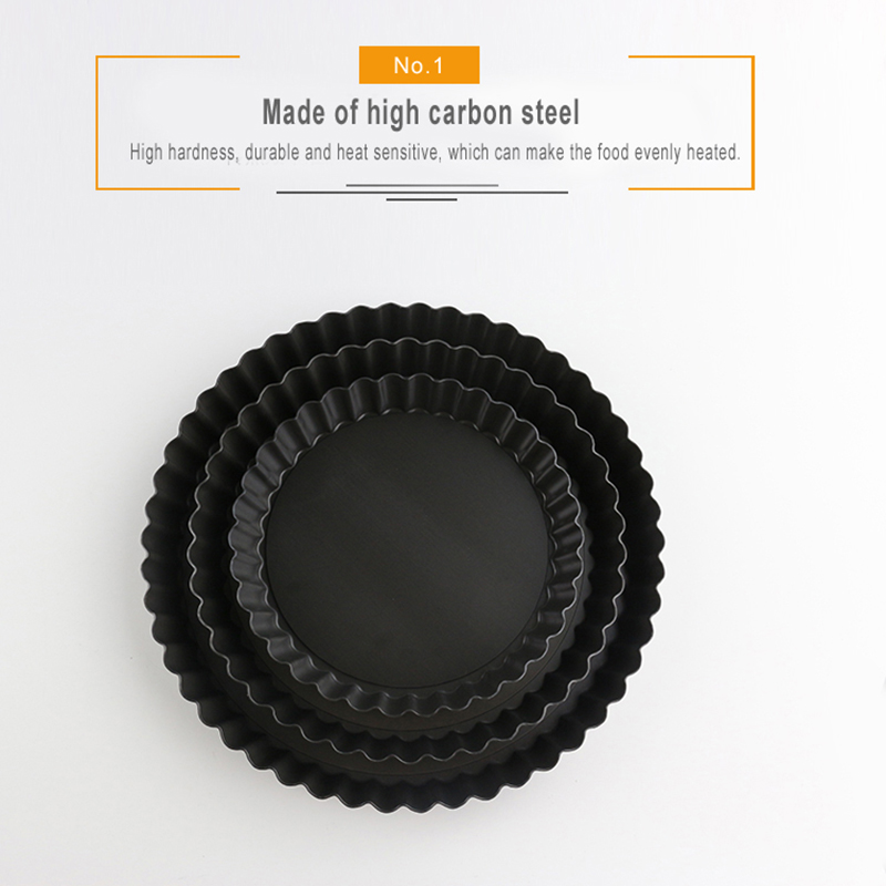 Non-stick Tart Quiche Flan Pan Mallen Pie Pizza Taart Ronde Mould Verwijderbare Losse Bodem Gecanneleerd Zware Pie pan Bakvormen Gyh