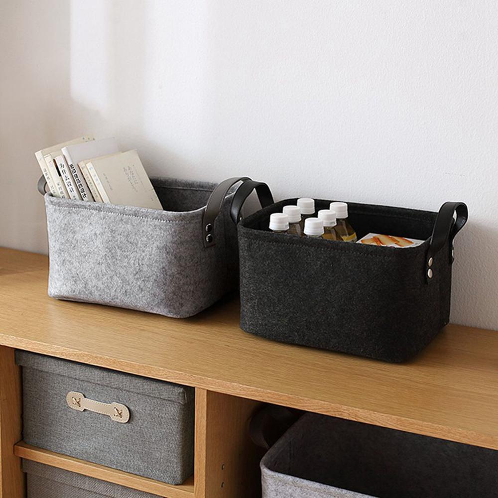 Foldable Dirty Clothes Laundry Basket Container Wool Felt Storage Baskets Toy Storage Box Home Sundries Organizer Large Capacity