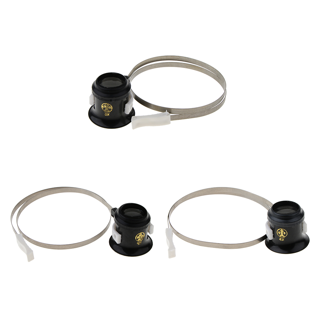 3X 4X 5X Magnifier Jewelry Watch Repair Magnifying Glasses Loupe Lens Jeweler Watch Repair with Wire Eye Loupe Holder Band