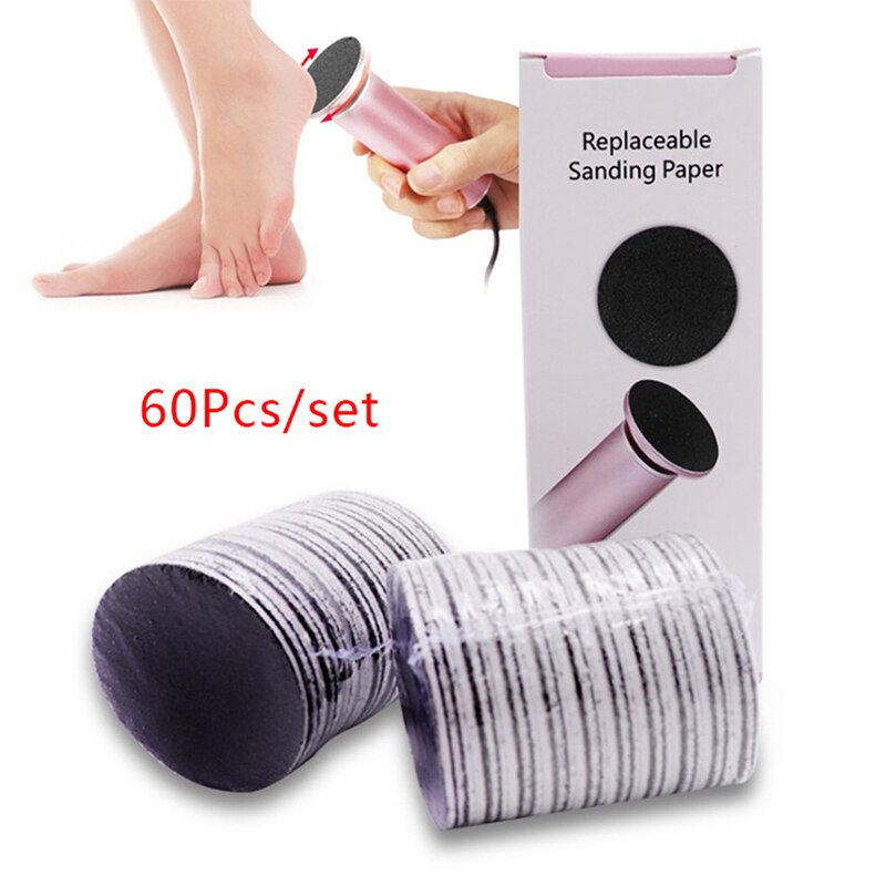 Vervanging Schuurpapier Schijf Schuren Papier Accessoire Voor Elektrische Voet Eelt Remover Tool Pedicure Voet Bestand 60 Stks/doos