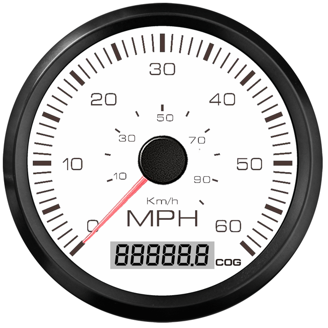 85Mm Gps Snelheidsmeter Gauge 60 Mph 90 Km/h Totale Kilometerstand Kilometerteller Voor Motorfiets 12V 24V Rood Geel backlight: 60M WN