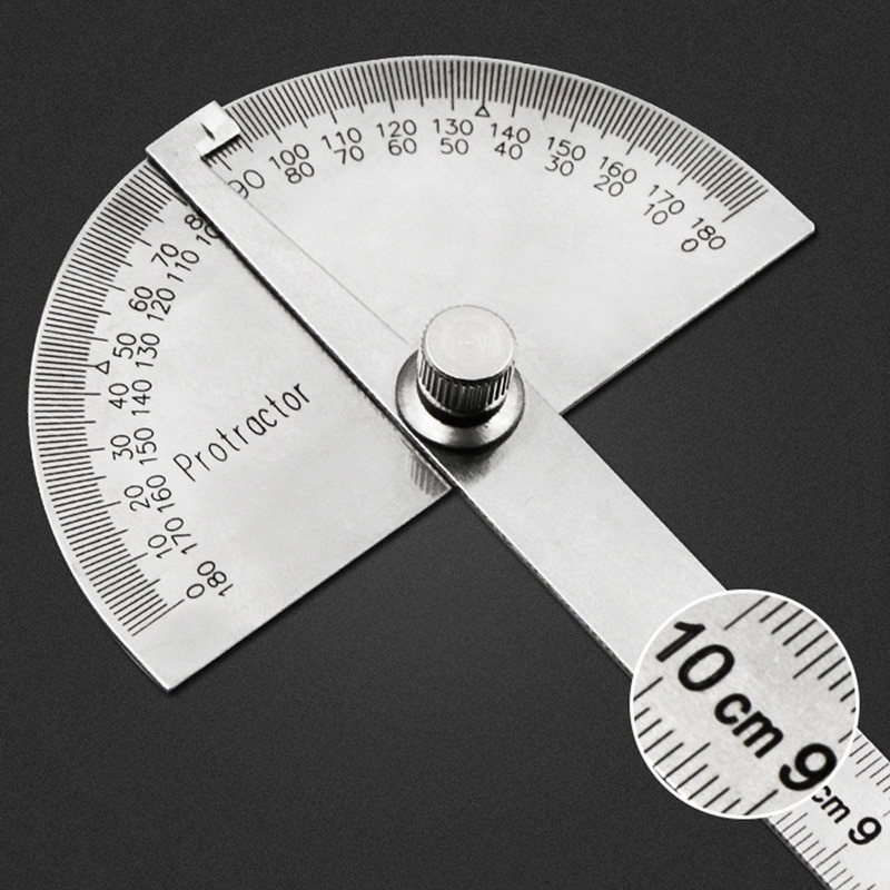 180 degree Round Ruler Stainless Steel Measuring Ruler Machinist Tool 10cm Ruler