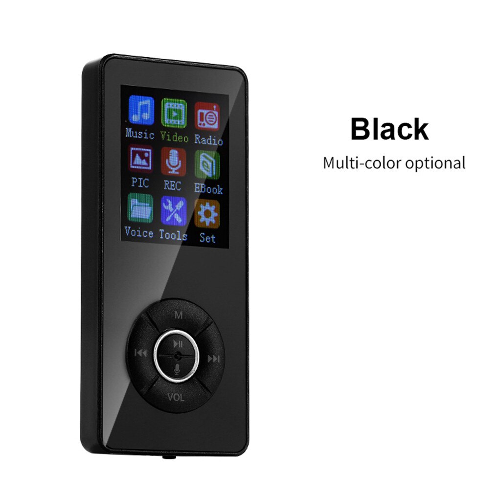 lecteur MP3 Bluetooth hifi sans perte mini lecteur de musique avec fm radio haut-parleur casque, sport MP3 portable métal baladeur: Black