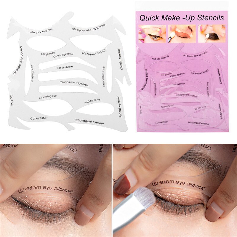 Eyeliner Stencils Gevleugelde Eyeliner Pro Wenkbrauwen Template Card Stencil Modellen Template Shaping Eye Shadow Makeup Tools