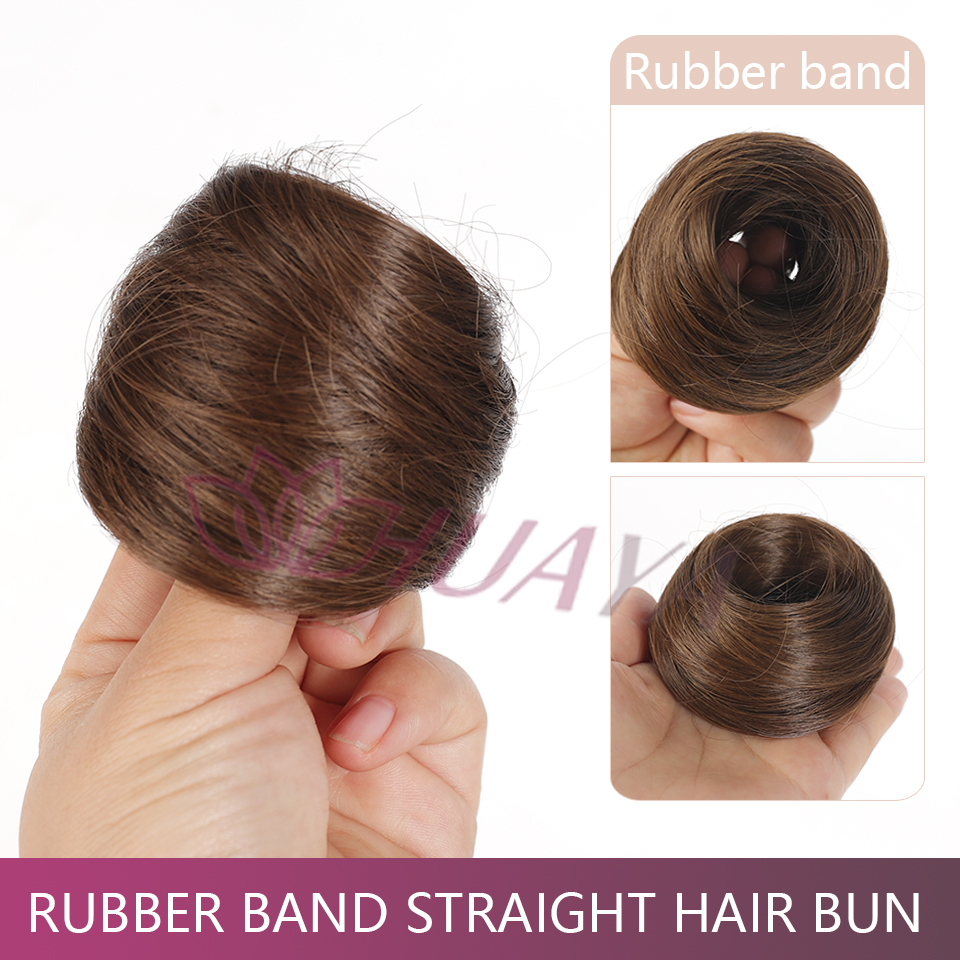 Moño desordenado, extensión de moño recto, Mini banda de goma, moño para el pelo, peluca de Donut sintética, accesorio, moño Updo: T1B/613