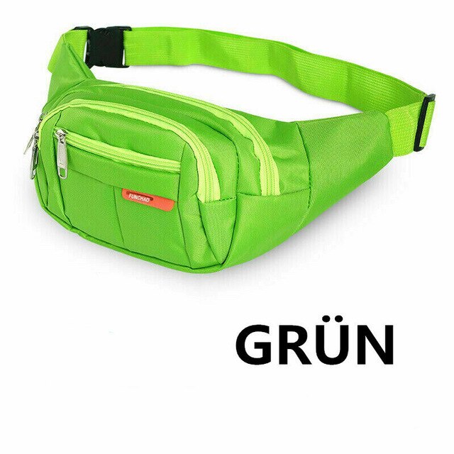 Hoge Qualitymen Vrouwen Compartimenten Zak Waterdichte Bum Waterdichte Bum Bag Hip Bag 4 Compartimenten Riem Tas Voor Vrouwen En Mannen: Green