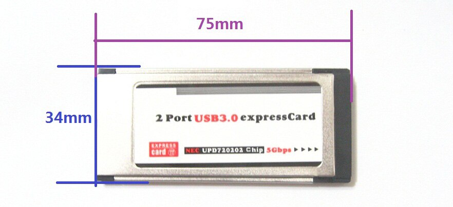 High-Speed 2 Port Hidden Inside USB 3.0 USB3.0 to Expresscard 34 54 mm Express Card Adapter Converter For Notebook Laptop