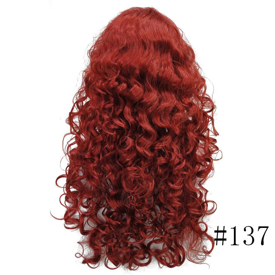 Long Curly Wig Women's Red/Black Synthetic Wigs Hair StrongBeauty: 137