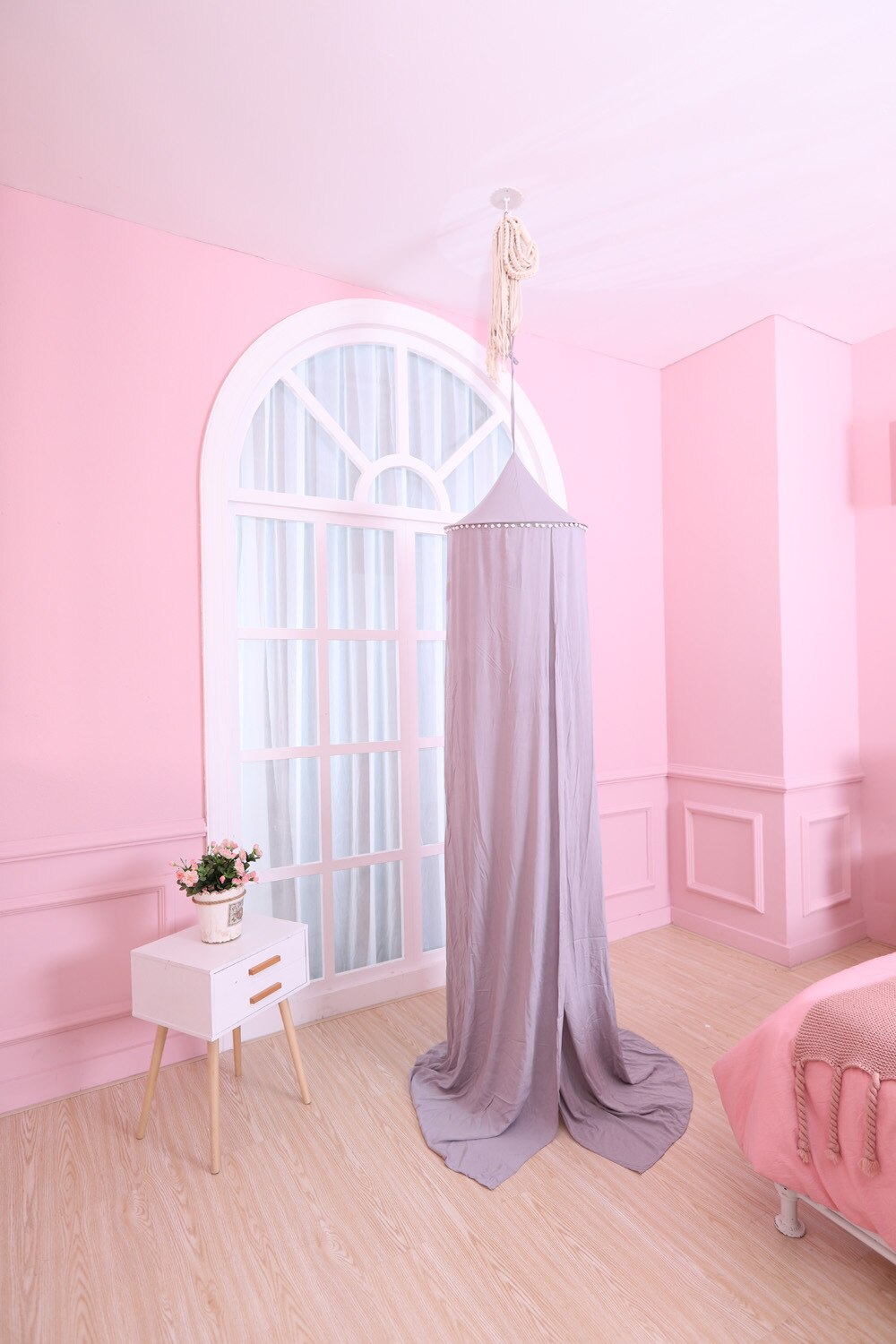 portable Foldable Baby Bed Tent Bed Canopy Netting Indoor Mosquito Net princess bed canopy for kids room decration: purple