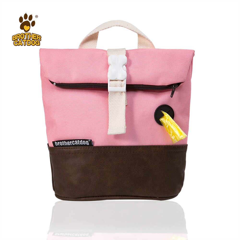 Outdoor Medium Small Dog Backpack Harness Carrier School Bag With Poop Bag For French Bulldog Terrier Bichon Carrying With Leash: Pink / L Chest 40-60cm