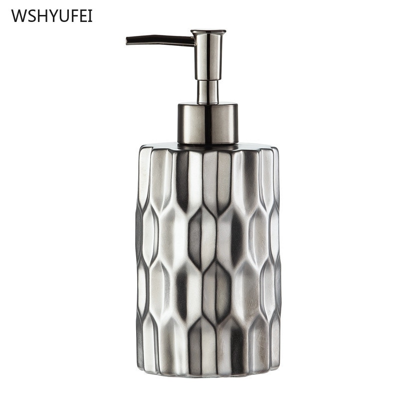 Creativity Silver plated Four piece set ceramic bathroom kit cup soap dispenser soap dish home hotel bathroom washing set