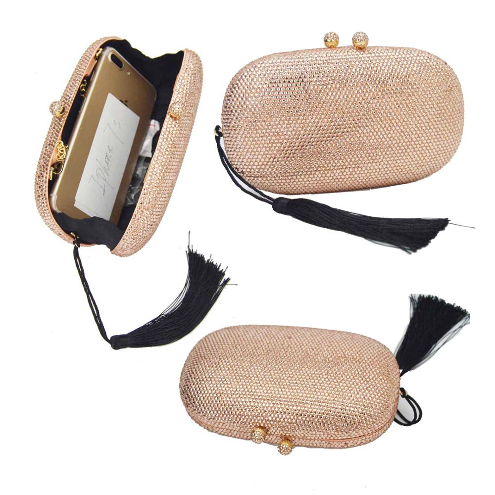 Tofsar kristall clutch aftonväskor roséguld festväska silverbröllop brudväskor ab rosa fuchsia aftonväska