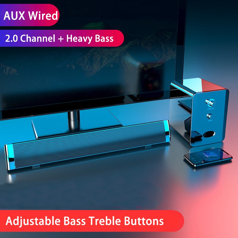 Home Theatre-systeem Soundbar Tv Subwoofer Bluetooth Caixa De Som Para Pc Sound Bar Boombox Cinema Computer Speakers 2.1: Black No Bluetooth