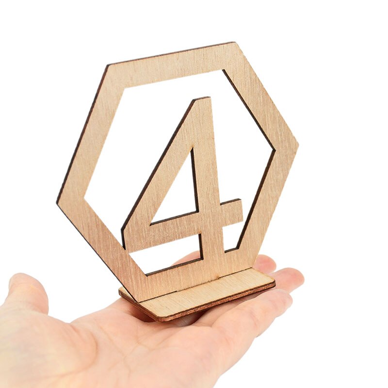 1set Table Number Signs For Wedding Party Decor Wooden Memo Holder For Wedding Birthday Party Events Catering Decor Supplies