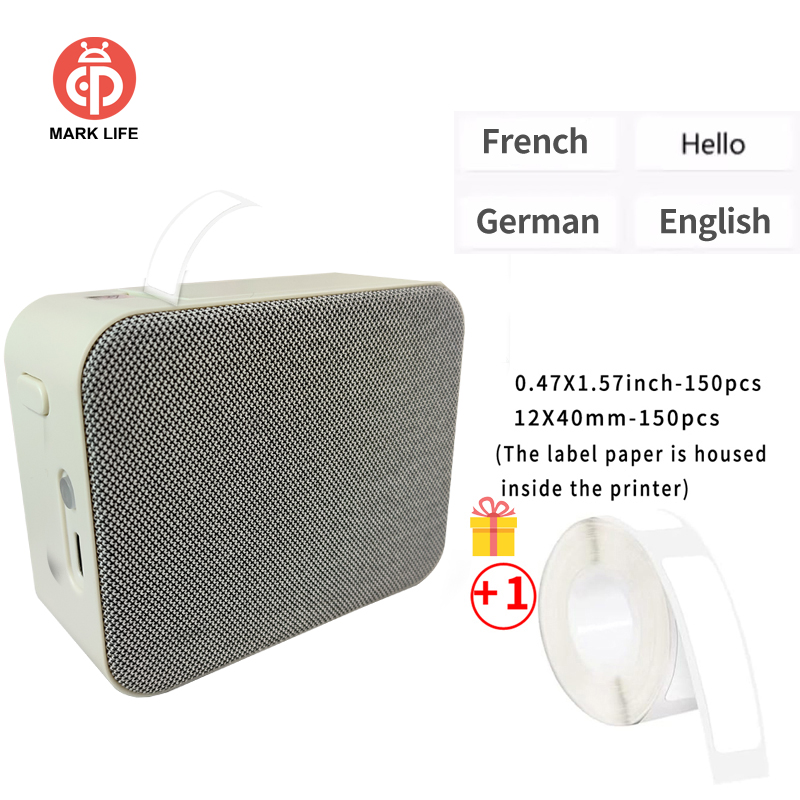Marklife P15 Thermal Label Printer Similar as D11 D110 D101 Labeling Machine Wireless Bluetooth Label Maker With Label Sticker: Blue