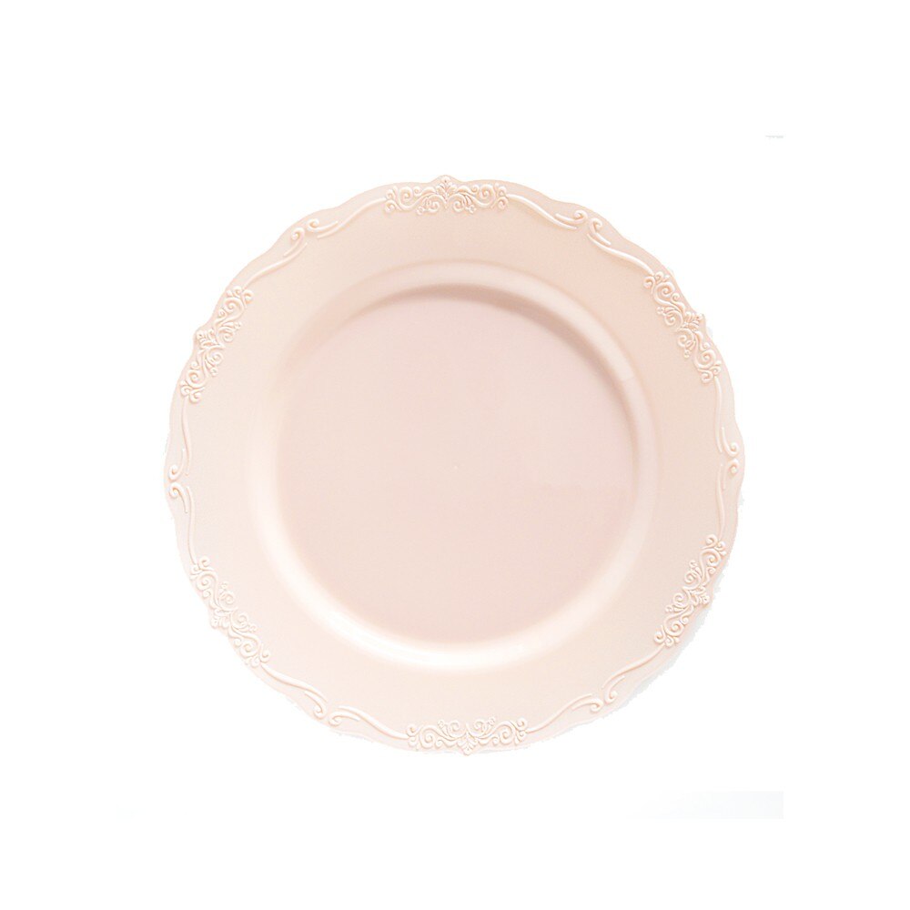 10 ASSIETTES 19 CM STYLE BAROQUE - VIEUX ROSE