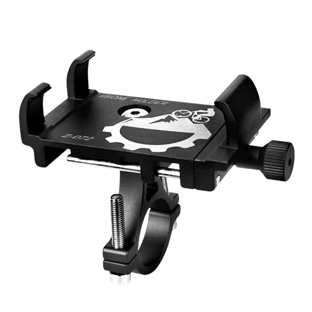 Brand G-81 Aluminum Bicycle Phone Holder for 3.5-6.2 Inch Smartphone Adjustable Support GPS Bike Phone Stand Mount Bracket: 072 Black