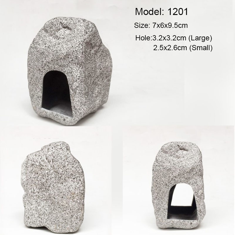 Keramische Aquarium Decor Cichlid Stone Rock Cave Stone Decoratie Aquarium Fokken Behuizing Onderdak Ornament Voor Vis Garnalen: Black