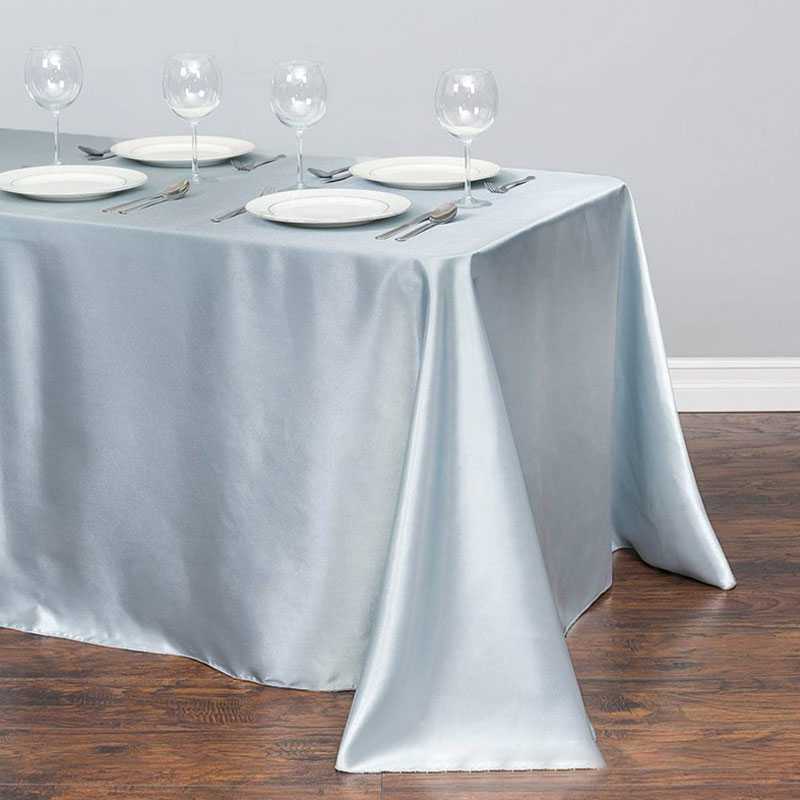 Mantel de satén sedoso de Color sólido, decoración de mesa para banquete de boda, cubierta de mesa de de satén de lujo ligera moderna para cena de Hotel: green / 80 x 120 cm