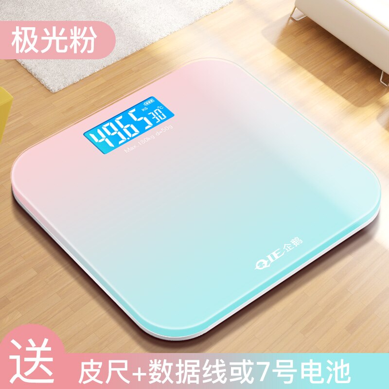 Human Cute Weight Scale Body Electronic Smart Digital Weight Scale Weighing Machine Balanza Corporal Household Products DE50TZ: blue