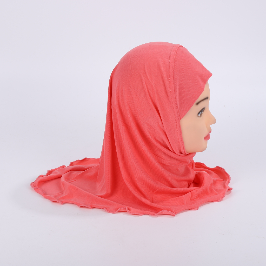 H061 vakre enkle små jentehijab enkle søte hijab-hattemaker dameluer kan pass 2-6 år gamle jenter: cyan