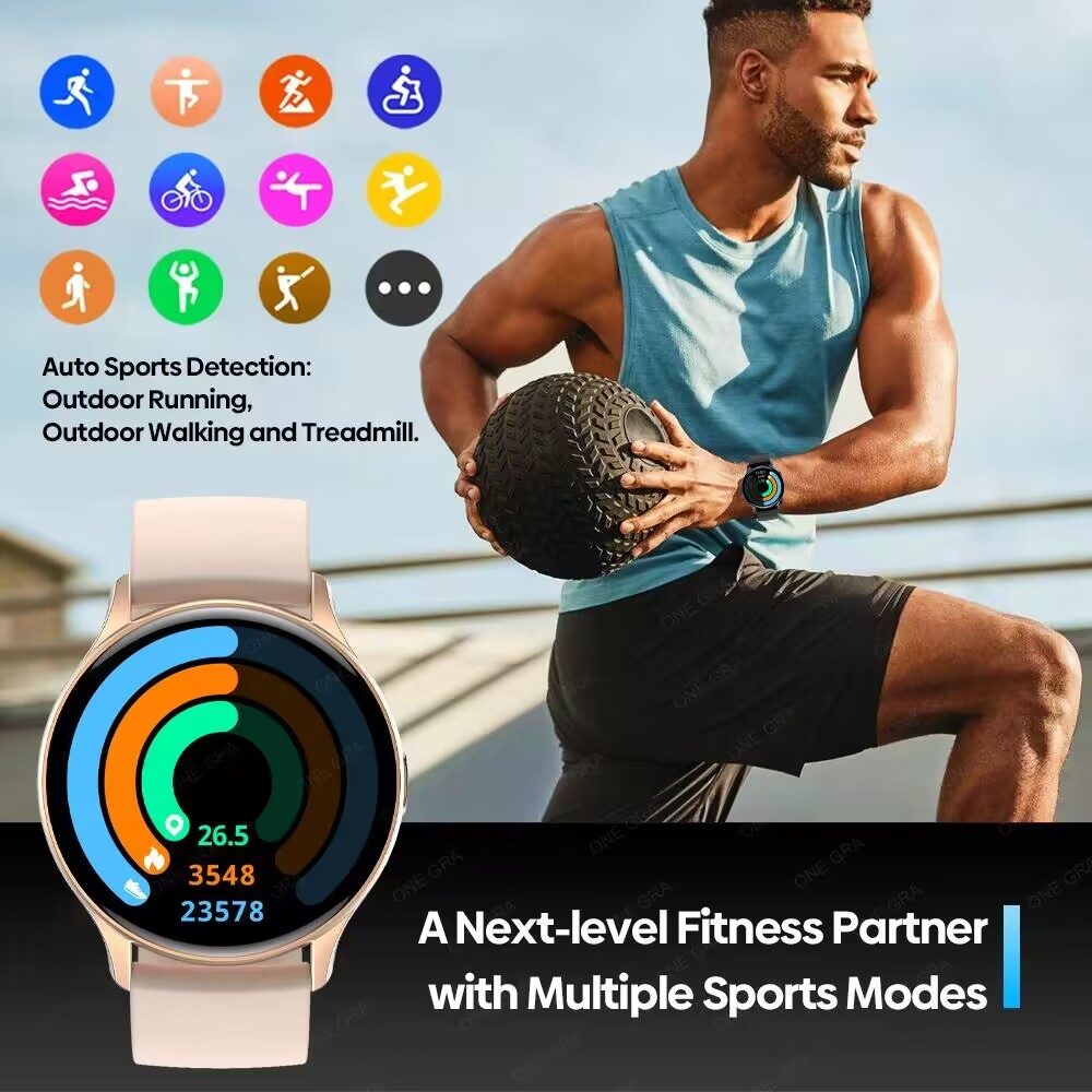 2024 nowy damski Smartwatch 1.43 cal z pełnym ekranem dotykowym Bluetooth połączenie IP68 wodoodporny damski Smartwatch dla Huawei Xiaomi