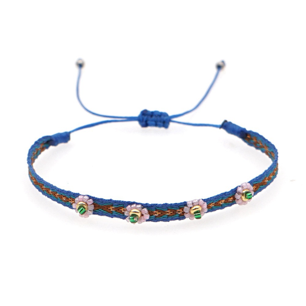 KKBEAD Colombia pulsera joyería tela cinta Pulseras de tela para mujer Pulseras tejidas hechas a mano: Zinc negro plateado
