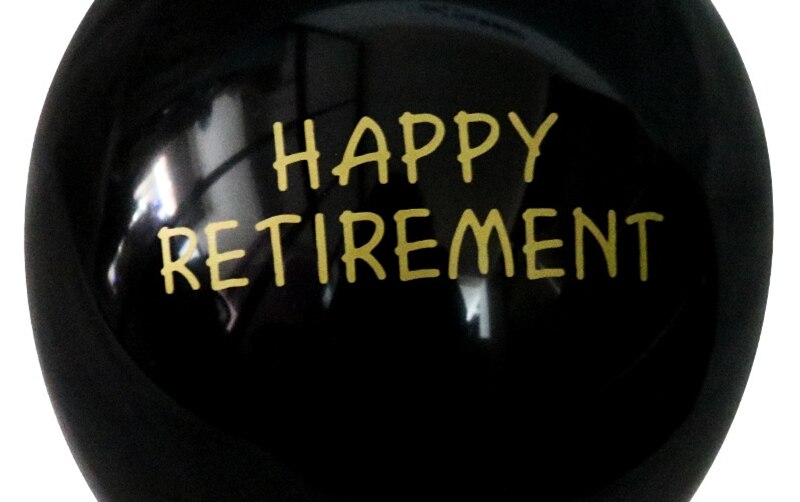 10pcs 10inch Happy Retirement Letter Printed Latex Balloons Black Globos Inflatable Air Balls Retirement Party Deocrations Toys