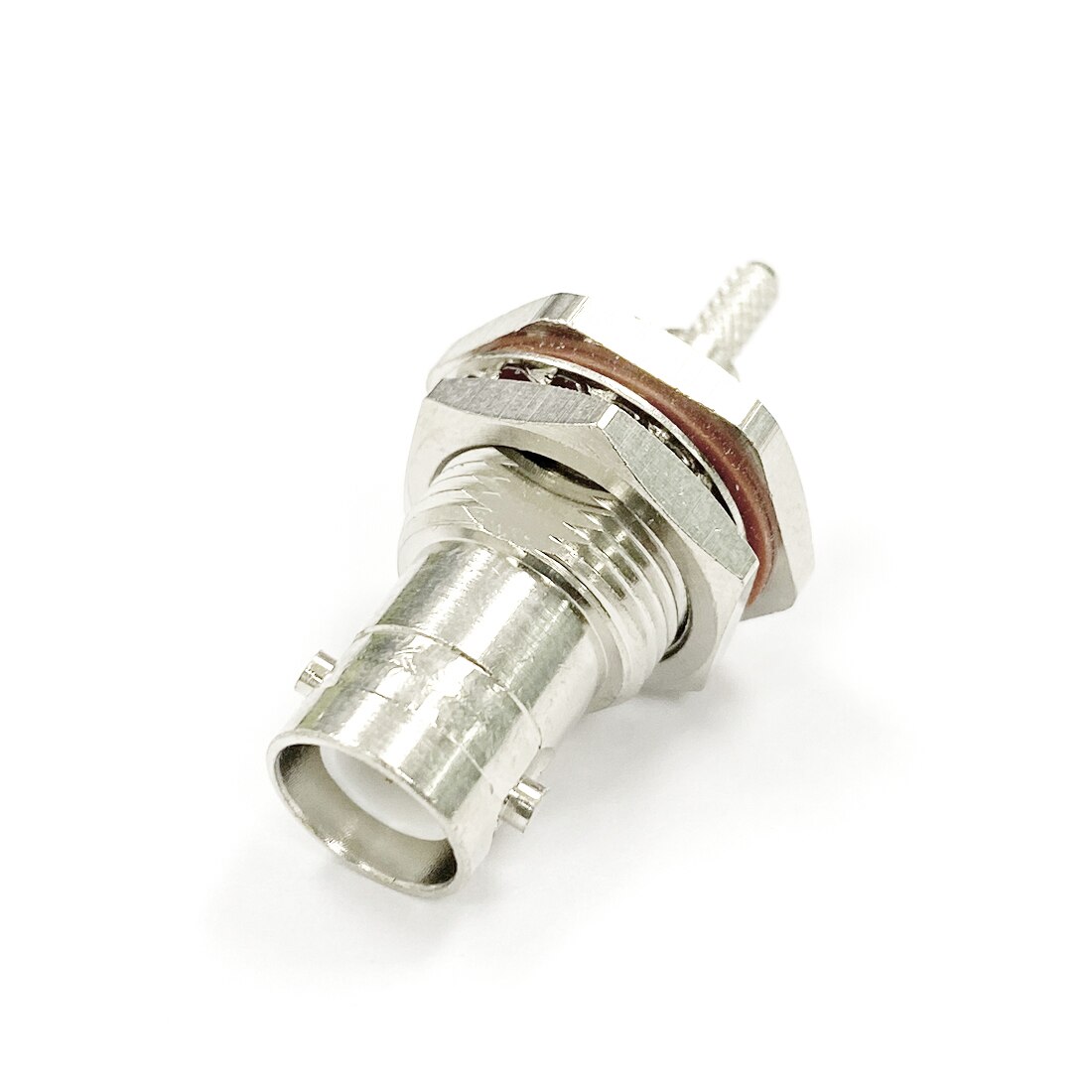 Conector fêmea para porca conversor rf coax, conector para crimpagem rg316 rg154 lmr100 cabo reto níquel novo venda por atacado, 1 peça