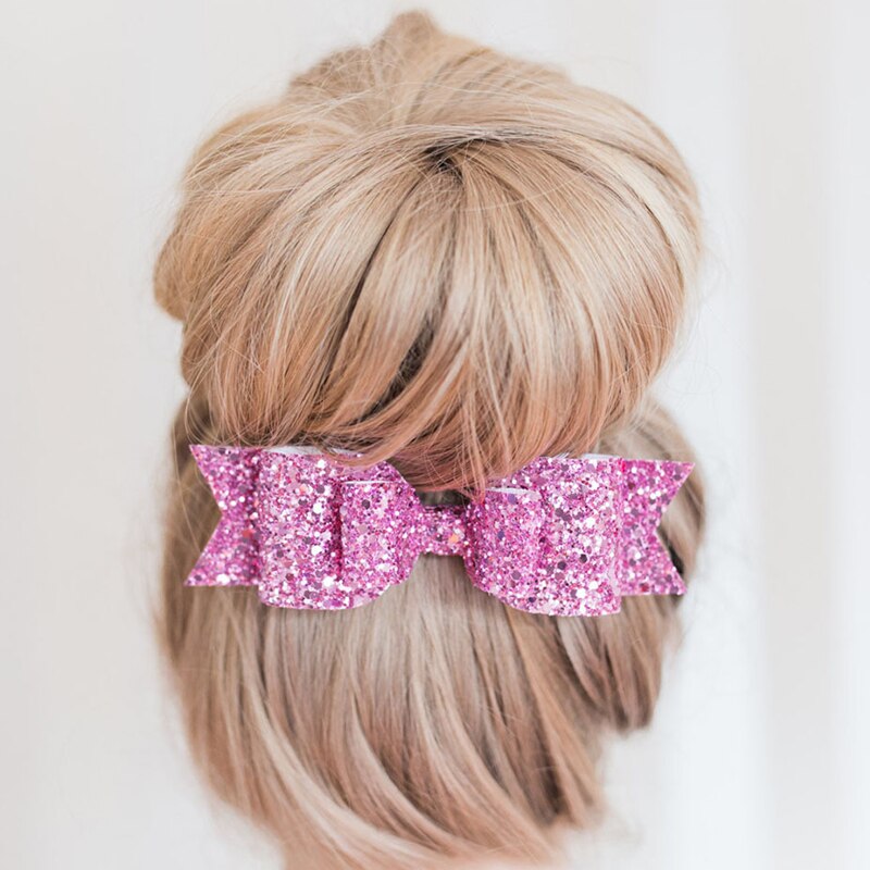 Zoete Retal Haar Clips Strik Hoofddeksels Vrouwen Baby Meisje 12Cm Grote Glitter Hair Bows Kids Haarspelden Voor Kinderen Haar accessoires