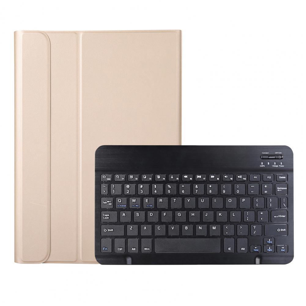 Bluetooth-compatible Keyboard Case Ultra Thin Wireless Keypad Case for Samsung Tab A8 SM-X205/X200: Black  Gold