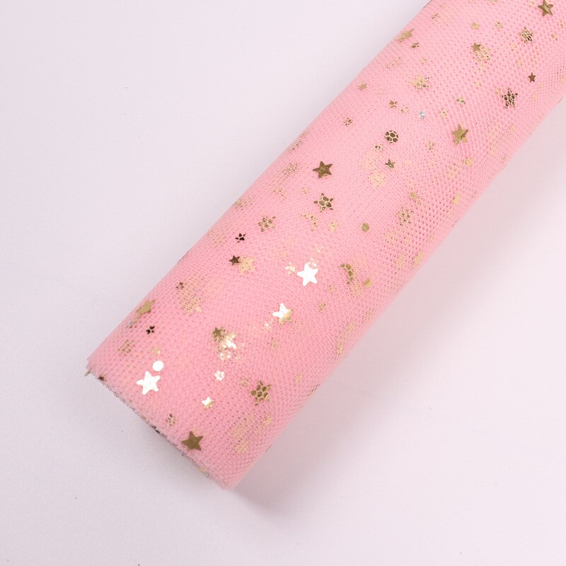 Flower Packing Gauze 5 Yards/roll Bronzing Gauze DIY Korean Style Floral Gauze: Pink