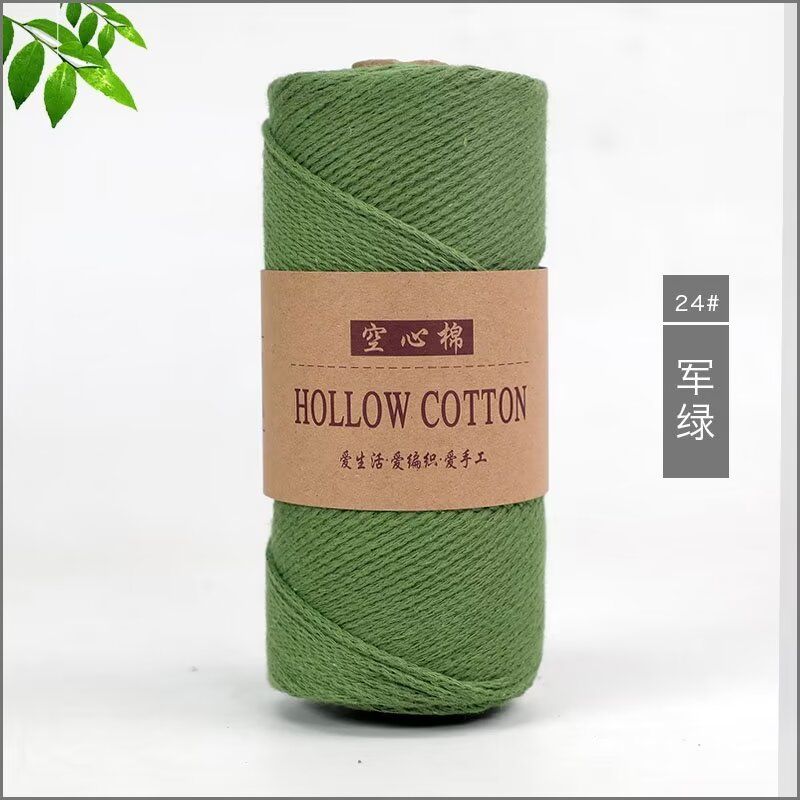 Hollow Cotton Thread Linen Yarn 150g Round Strand Medium Thick Cotton Thread Hand Woven DIY Crochet Hook Hat Bag Material