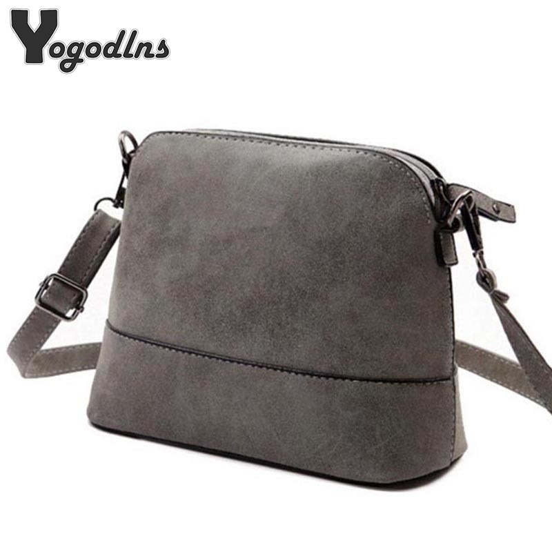 women's messenger bag scrub shell bag Nubuck Leather small crossbody bags over the shoulder women handbag