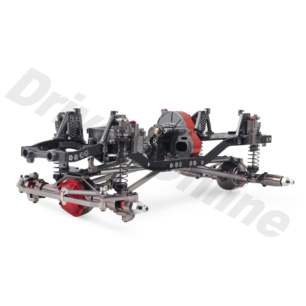 1/10 RC Crawler Chassis In Metallo Kit di 313 millimetri 12.3 "Passo con di Trasmissione In Metallo di Alluminio Asse Telaio In Fibra di Carbonio Ferroviario