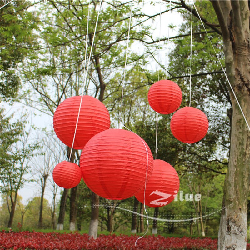 7pcs/set Chinese Red paper lanterns Mixed Sizes (10cm-40cm) Round paper lantern festival Chinese Year home decor