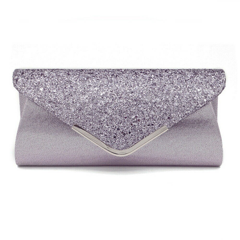 Lady Vrouwen Glitter Clutch Portemonnee Lange Avond Bruiloft Prom Purse Handtas