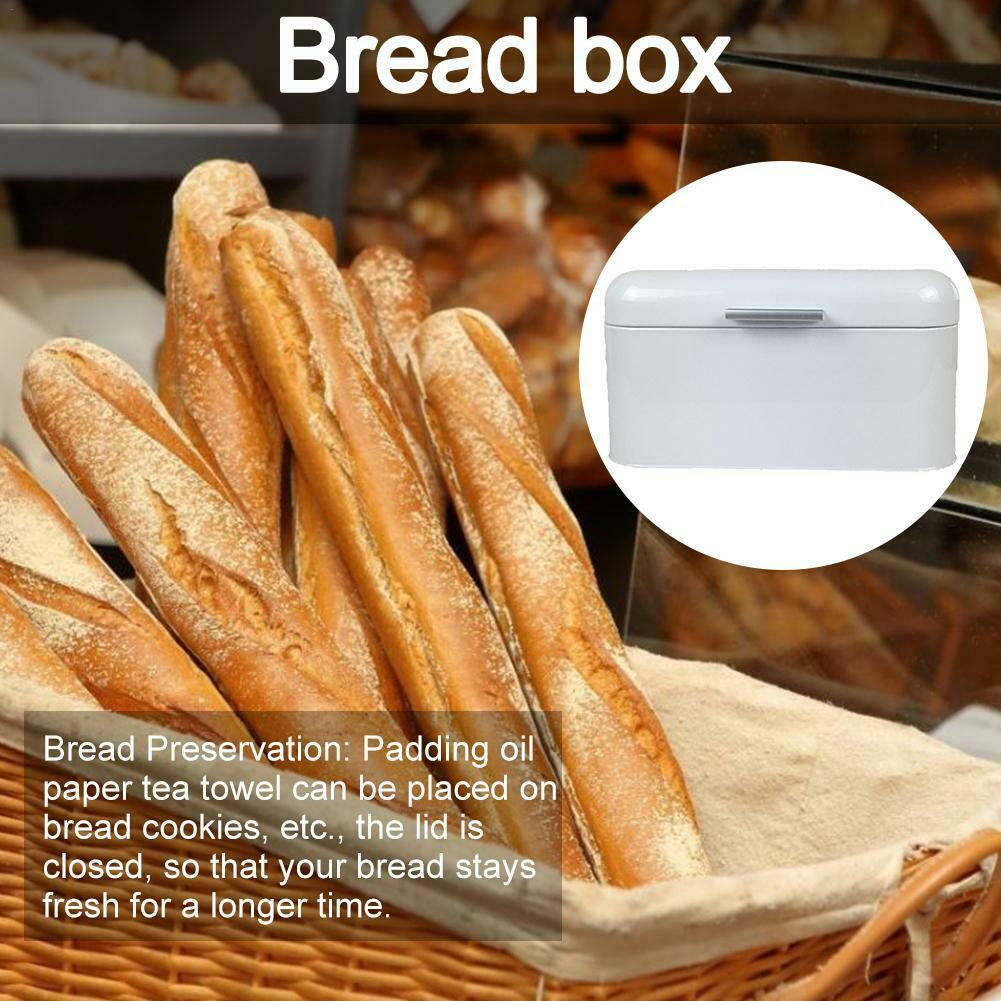 Metal Bread Box Storage Case European Style Retro Kitchen Container Solid Color DAG-ship